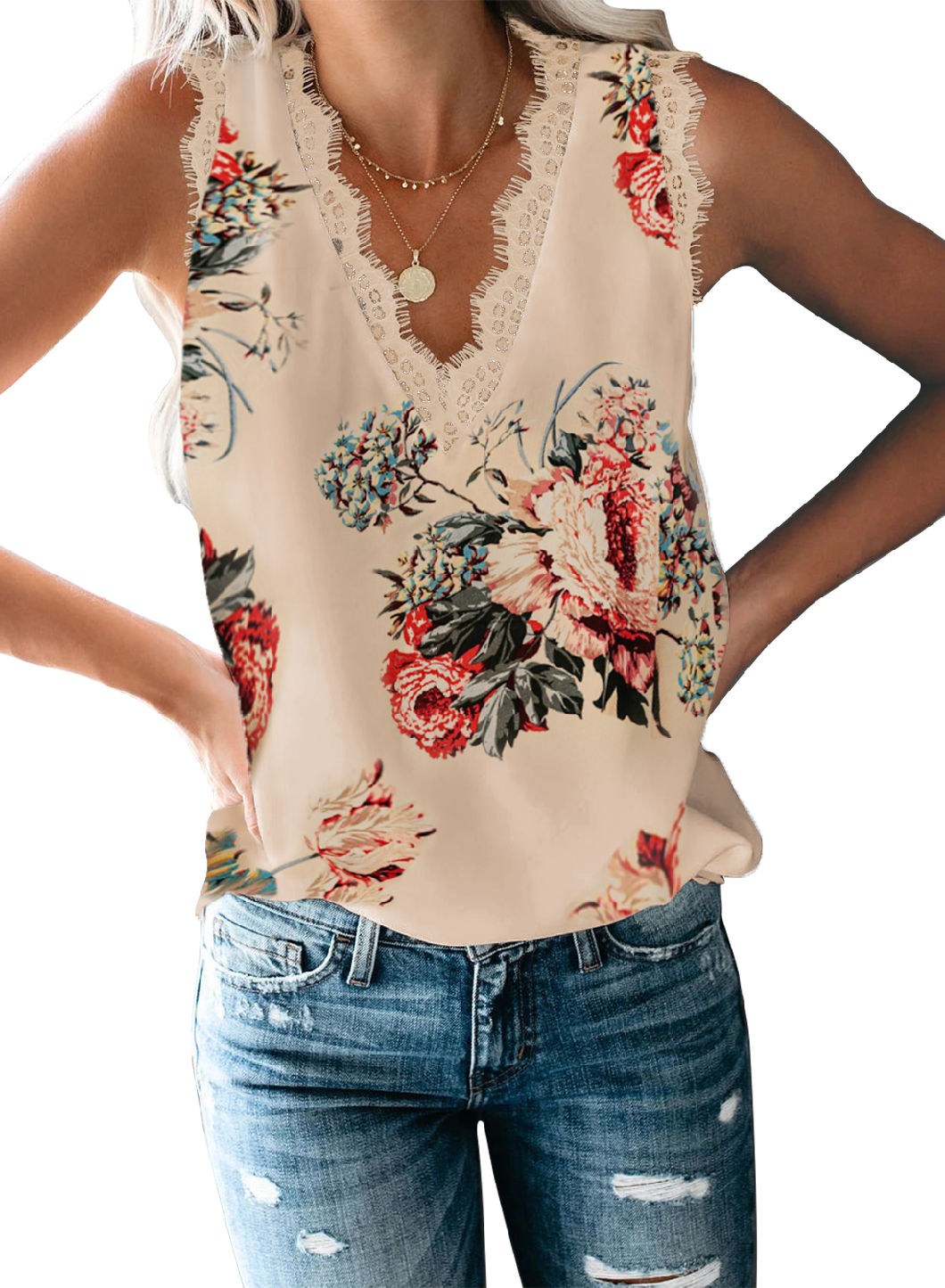 Sublimation Women Polyester Black Loose Long Fitting Floral Plain Yoga V Neck Tank Top
