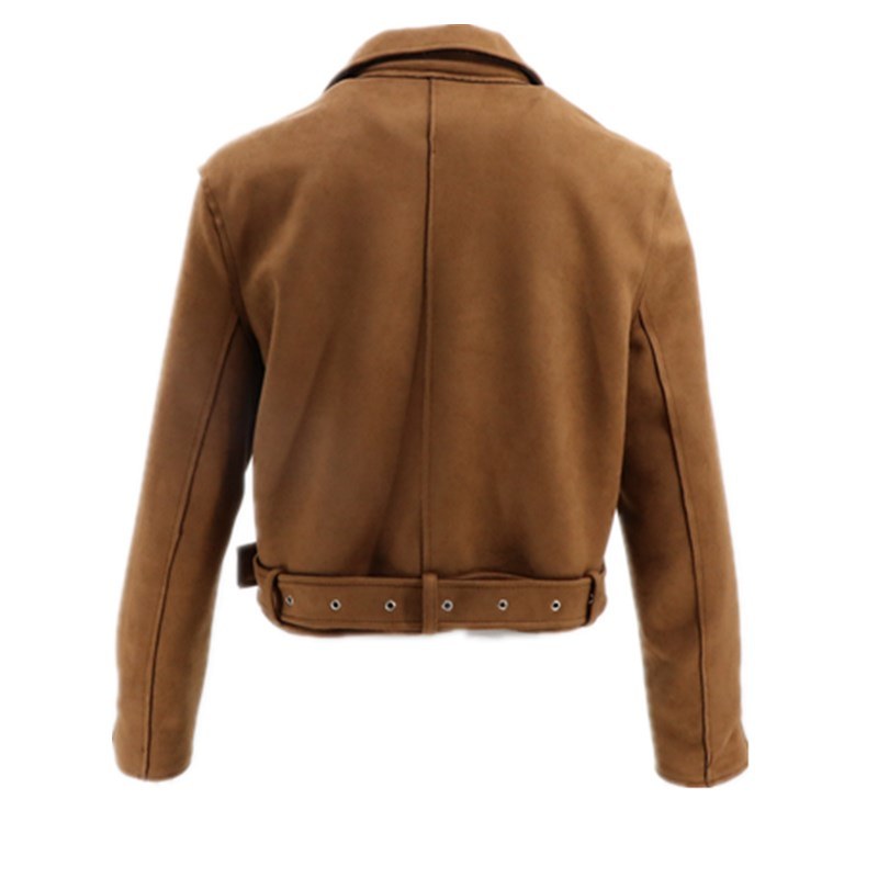 Manufacture Soft Shell Suede Elegant Classic Custom Zipper Winter Moto Horse Riding Office Reversible Blazer Short Bomber Jacket For Women's