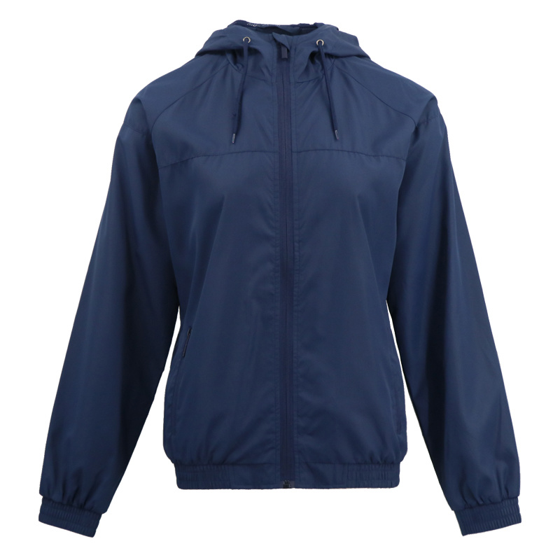 Wholesale Plain Denim Oversized Women Hight Quality Blank Pullover Street Style Hoodies Windbreaker Jacket