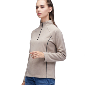 Women Customized Logo Half Zip Fleece Pullover Knit Micro Polar Fleece Jacket